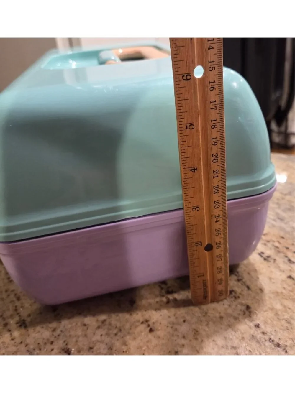 Caboodles Lavender Purple & Mint Green Makeup Carrying Case Mirror Fold out